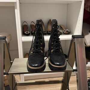 Tory Burch combat boots size 8